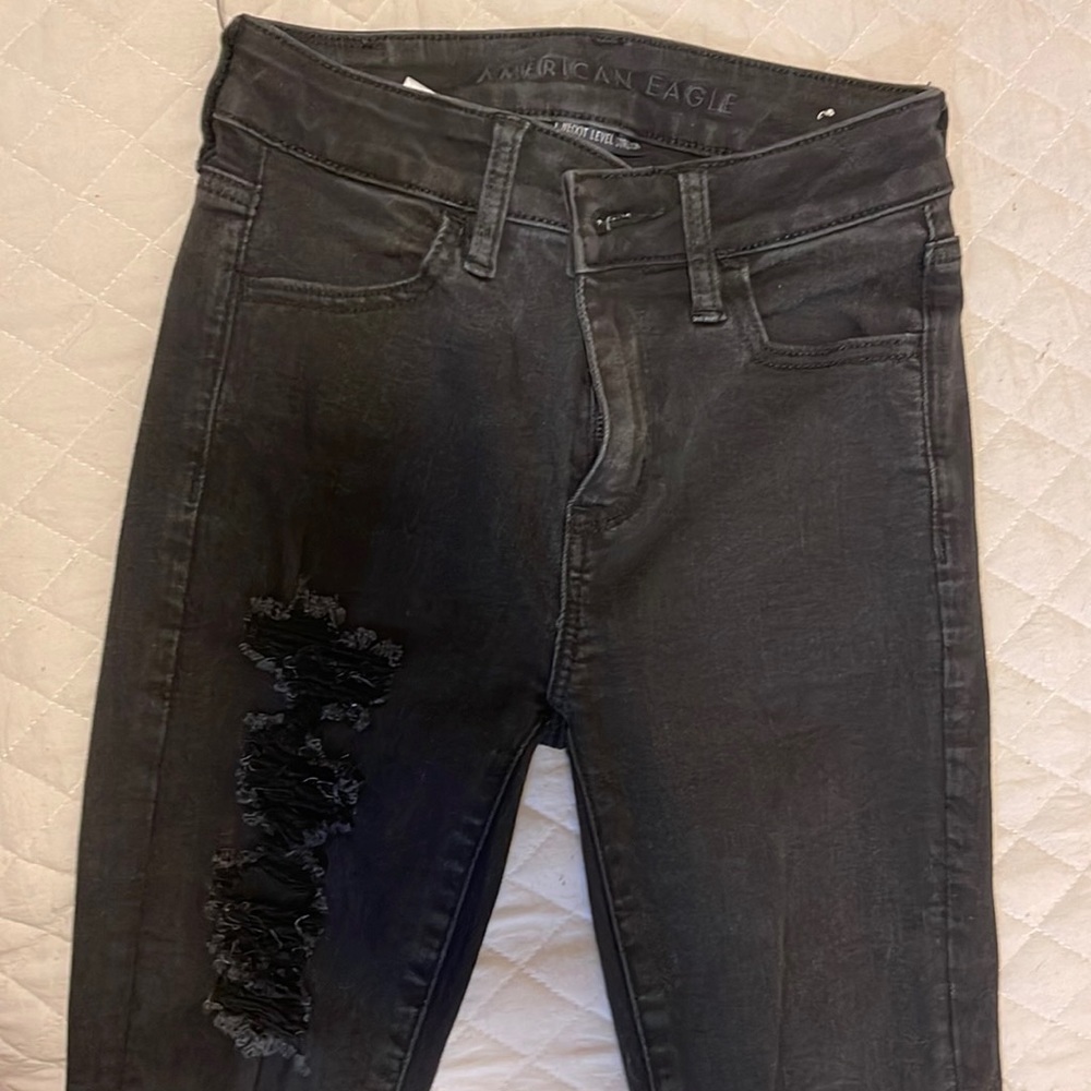 American Eagle Black Ripped Jeans